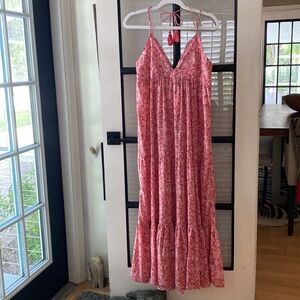 NWT Gorgeous Zara Pink Floral Maxi Dress Size L